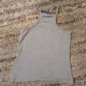 Brandy Melville gray high neck crop top "one size"